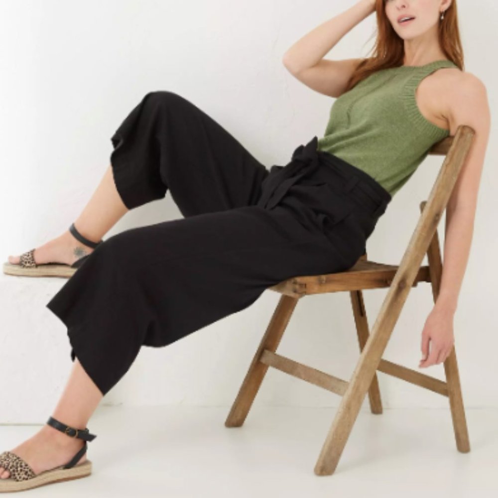Nicole Miller Linen Paperbag Pants